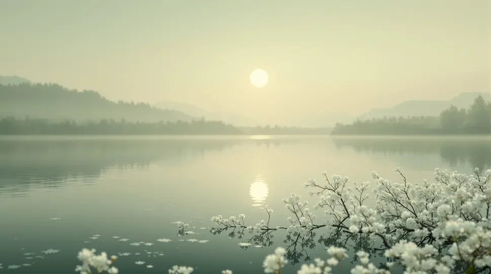 月光下的湖